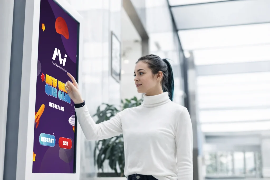 interactive display services interactive marketing game on digital kiosk